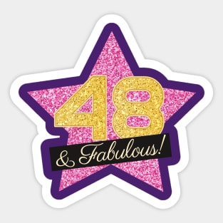 48th Birthday Gifts Women Fabulous - Pink Gold Sticker